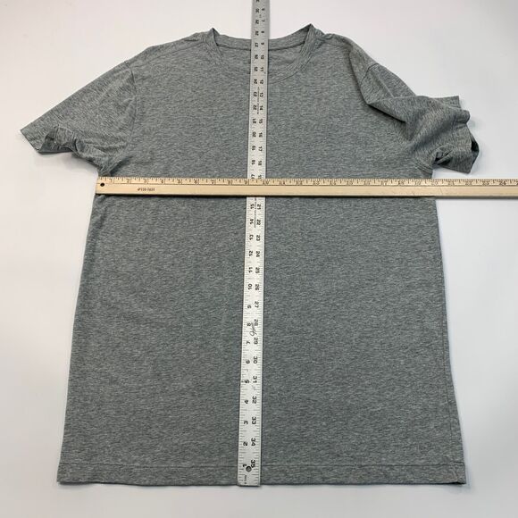 Fabletics Shirt Mens M Medium Gray Heather Short Sleeve Stretch Casual Crew Neck - Picture 6 of 10